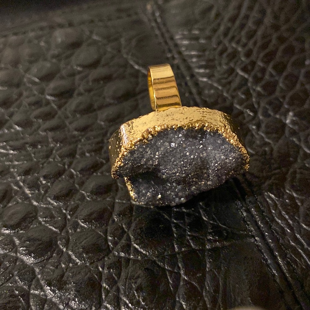 Druzy adjustable ring